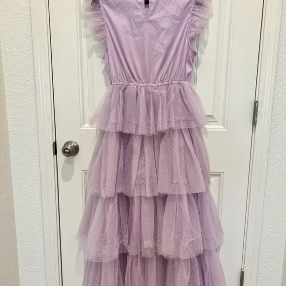 Gorgeous Lavender Tiered Tulle Dress Size Petite M - Picture 5 of 8